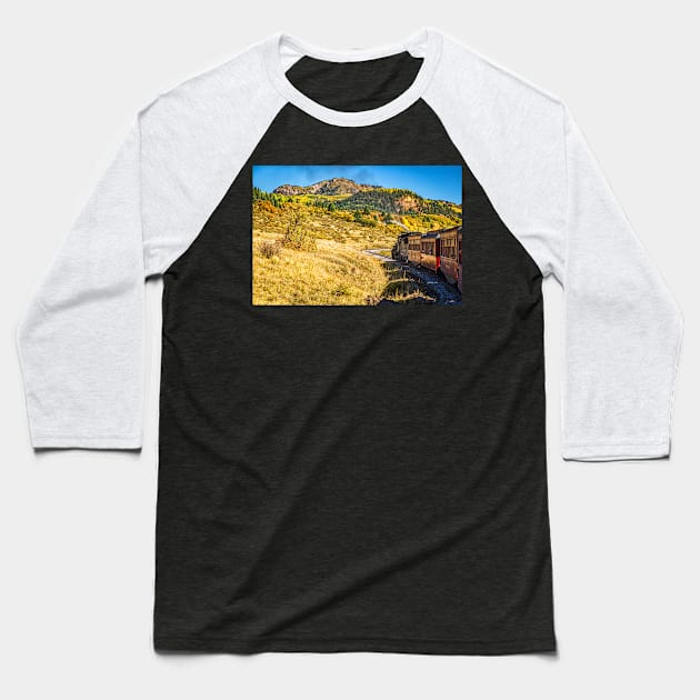 Cumbres and Toltec Narrow Gauge Railroad Baseball T-Shirt by Gestalt Imagery